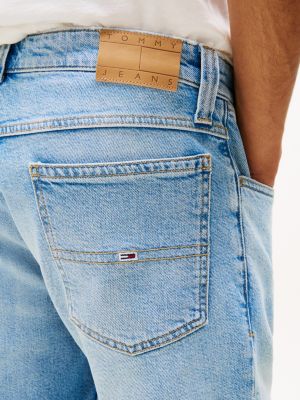 short slim ronnie en denim bleu pour hommes tommy jeans