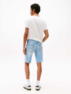 short slim ronnie en denim bleu pour hommes tommy jeans