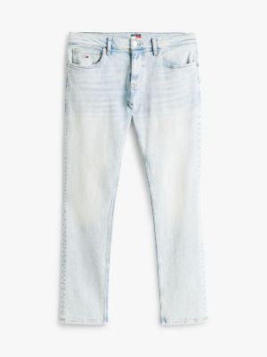 jeans scanton slim fit light wash blu da uomini tommy jeans