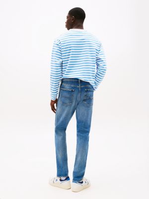 jeans austin slim fit affusolati con baffature denim da uomini tommy jeans