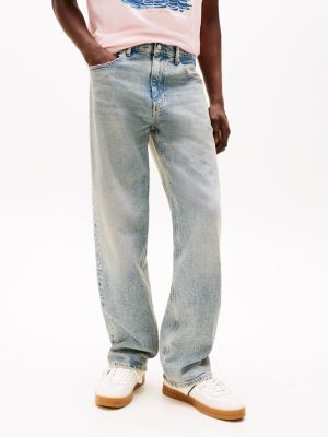 blauw jaimie loose jeans met rechte broekspijpen voor heren - tommy jeans