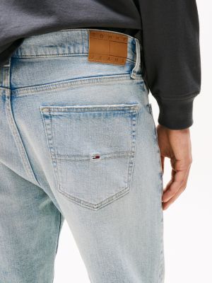 jean droit otis délavé bleu pour hommes tommy jeans