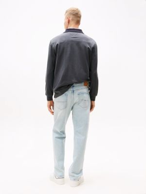 jean droit otis délavé bleu pour hommes tommy jeans