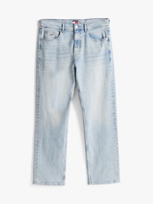 blau otis straight leg jeans mit fade-effekt für herren - tommy jeans