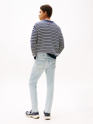 jean slim fuselé austin délavé bleu pour hommes tommy jeans