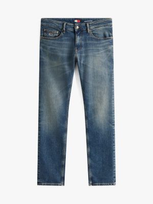 blau scanton slim jeans mit whisker-effekt für herren - tommy jeans