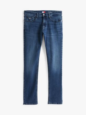 jeans scanton slim fit sbiaditi blu da uomini tommy jeans