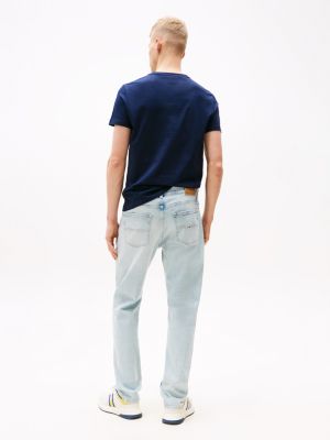 blue ryan slim straight leg jeans for men tommy jeans