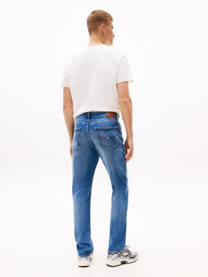 denim ryan slim straight leg jeans mit fade-effekt für herren - tommy jeans