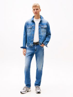 denim ryan slim straight leg jeans mit fade-effekt für herren - tommy jeans