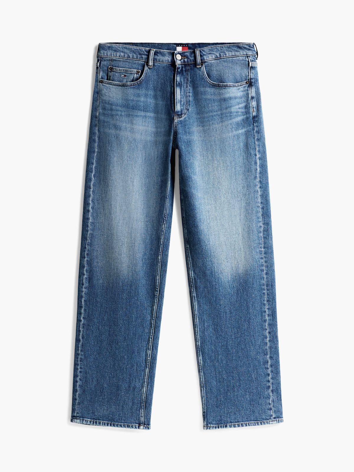 Jaimie Loose Straight Faded Jeans — Blue