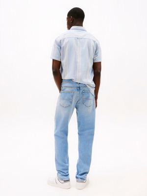 blue ryan slim straight leg jeans for men tommy jeans