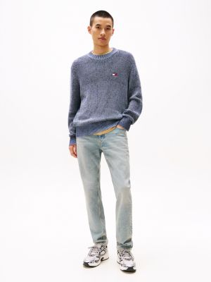 jean slim droit ryan usé blue pour hommes tommy jeans