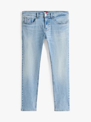 jeans austin slim fit affusolati sbiaditi blu da uomini tommy jeans