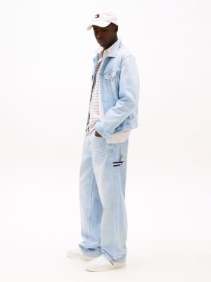 blauw jaimie loose fit jeans met strepen voor heren - tommy jeans