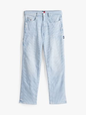 blauw jaimie loose fit jeans met strepen voor heren - tommy jeans