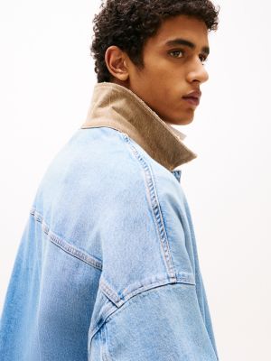 veste utilitaire en denim à blason brodé plusieurs couleurs pour hommes tommy jeans