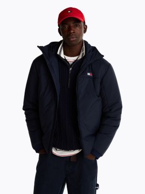 blue lichtgewicht windbreaker met capuchon voor heren - tommy jeans