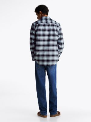 multi relaxed fit check oxford shirt for men tommy jeans