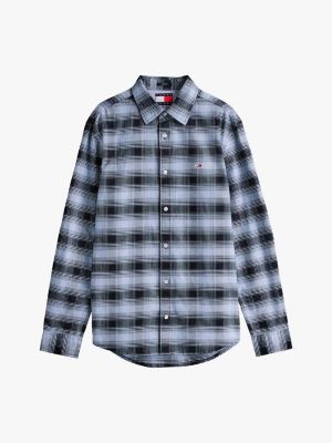 multi relaxed fit check oxford shirt for men tommy jeans