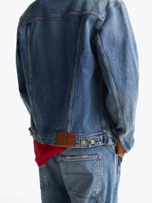 veste trucker en denim ryan bleu pour hommes tommy jeans
