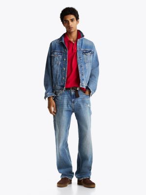 veste trucker en denim ryan bleu pour hommes tommy jeans