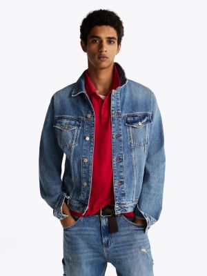 veste trucker en denim ryan blue pour hommes tommy jeans