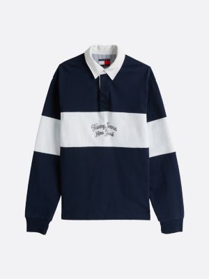 polo rugby regular fit multicolore da uomini tommy jeans