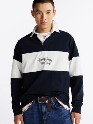 polo rugby regular fit multicolore da uomini tommy jeans