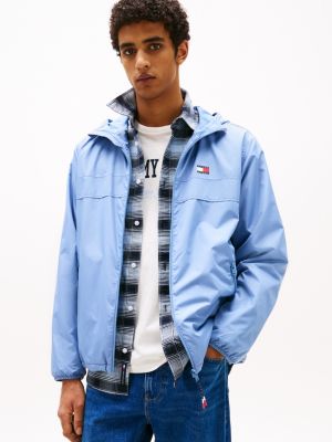 blue leichtgewichtige chicago windjacke mit fleece für herren - tommy jeans