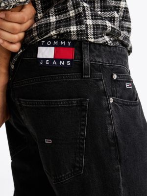 schwarz scanton slim jeans in schwarz mit fade-effekt für herren - tommy jeans