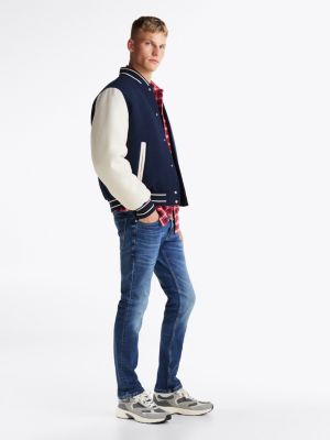 jean slim scanton délavé bleu pour hommes tommy jeans