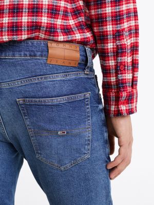 jean slim scanton délavé bleu pour hommes tommy jeans
