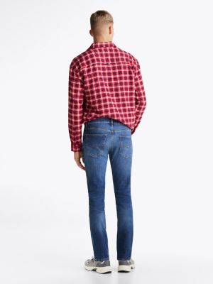 jean slim scanton délavé bleu pour hommes tommy jeans