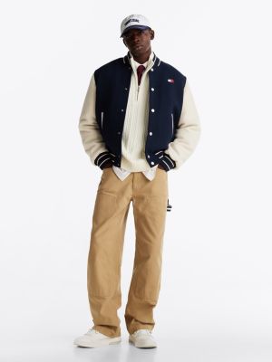 pantalon carpenter décontracté beige pour hommes tommy jeans