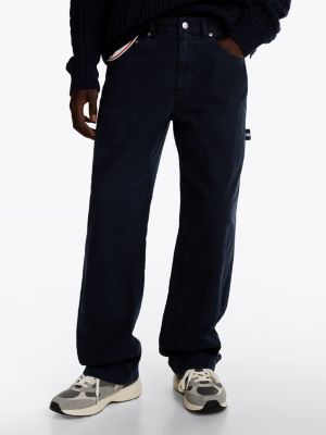 blue relaxed carpenter trousers for men tommy jeans