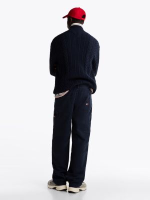 pantalon carpenter décontracté bleu pour hommes tommy jeans