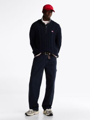 blue relaxed carpenter trousers for men tommy jeans