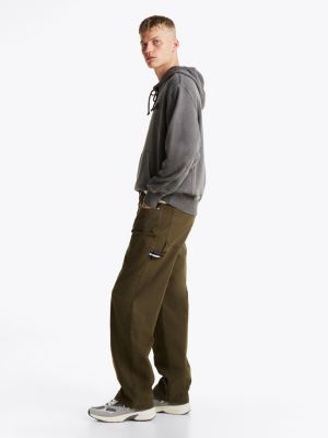 green relaxed carpenter trousers for men tommy jeans