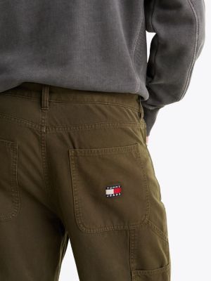 pantalon carpenter décontracté vert pour hommes tommy jeans