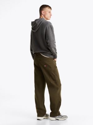 green relaxed carpenter trousers for men tommy jeans