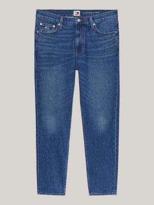 blau aiden baggy jeans mit fade-effekt für herren - tommy jeans