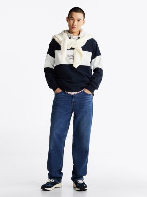 blue faded straight jeans voor heren - tommy jeans