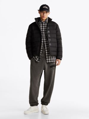 schwarz leichtgewichtige daunen-puffer-jacke für herren - tommy jeans