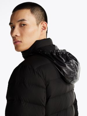 black lightweight down puffer jacket for men tommy jeans