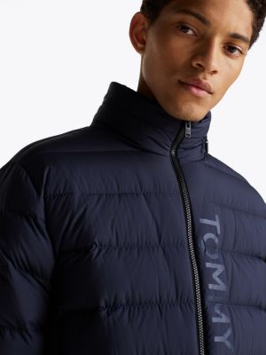 blue lightweight down puffer jacket for men tommy jeans