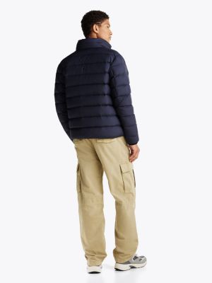 blue lightweight down puffer jacket for men tommy jeans