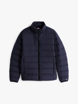 blue lightweight down puffer jacket for men tommy jeans