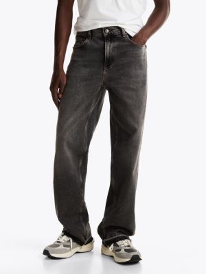 schwarz schwarze regular straight leg jeans für herren - tommy jeans