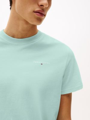 t-shirt ajusté à logo bleu pour hommes tommy jeans